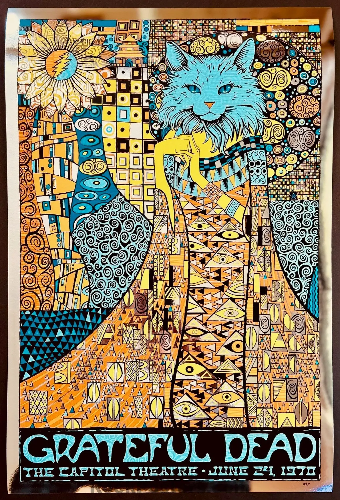 Auction - Grateful Dead - China Cat Sunflower '24 - Todd Slater - Silver Mirror Foil Poster - Artist Proof - Mint 1
