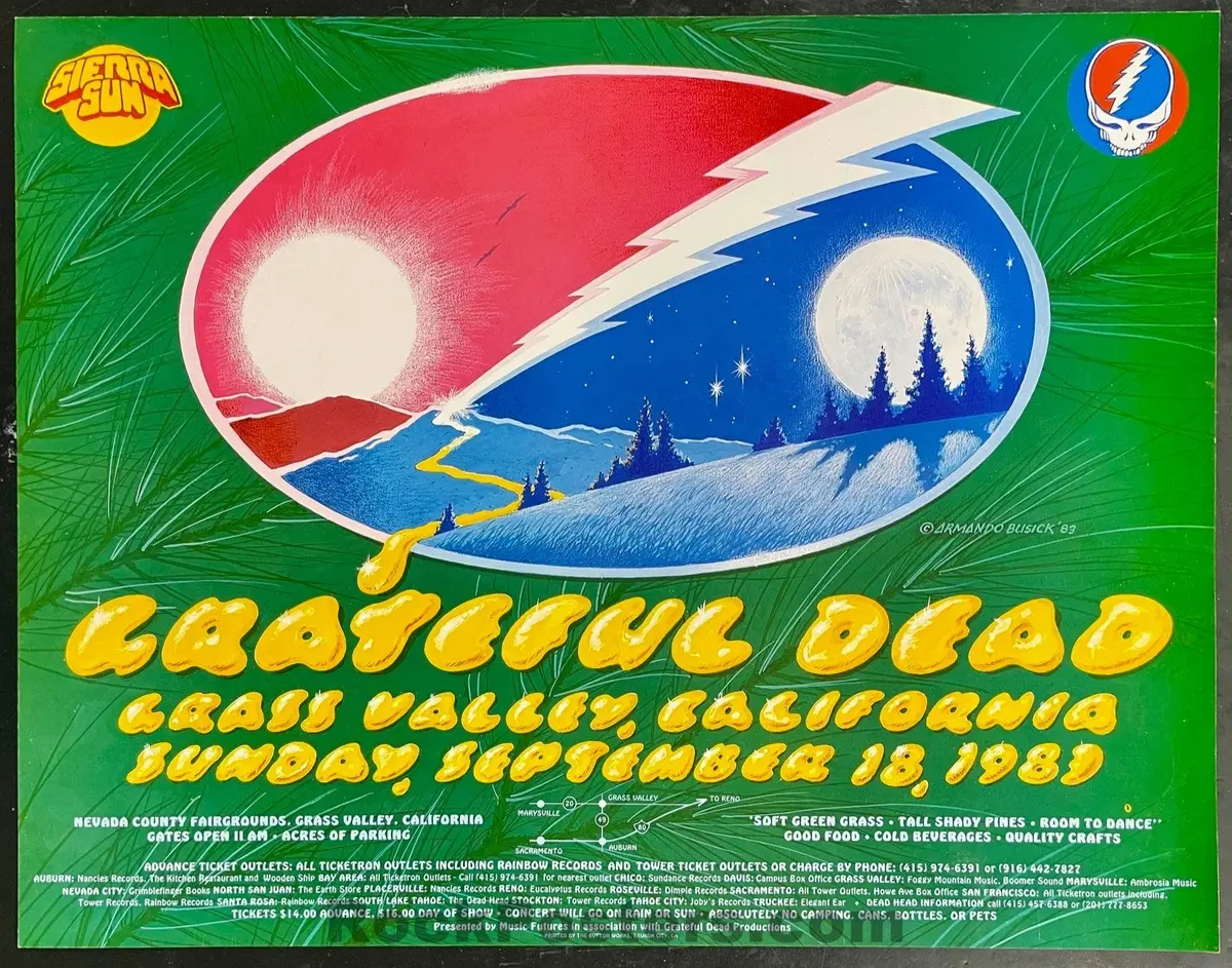 Auction - Grateful Dead - Grass Valley - 1983 Poster - Near Mint 1