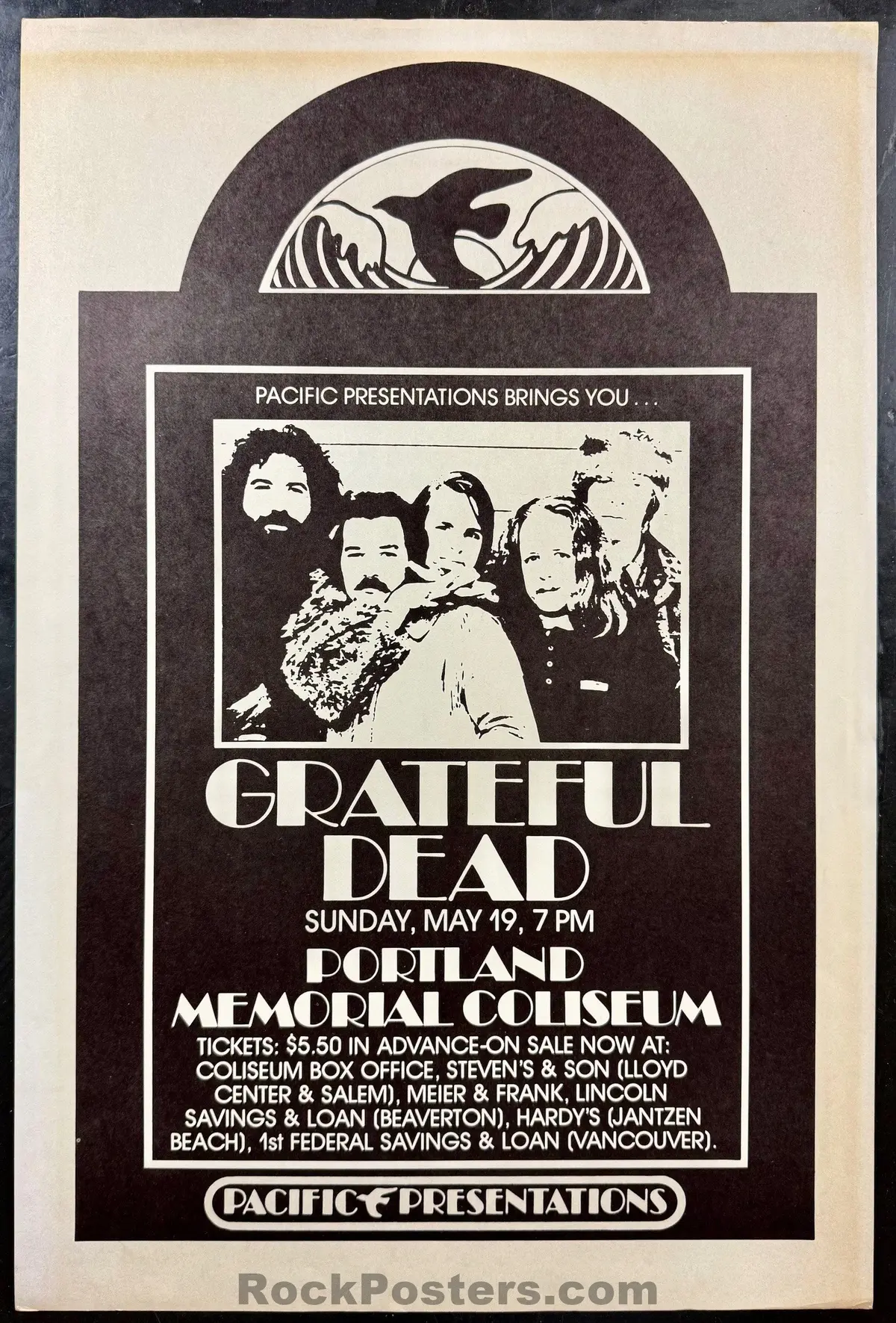 Auction - Grateful Dead - 1974 Poster - Portland Memorial Coliseum - Very Good 1