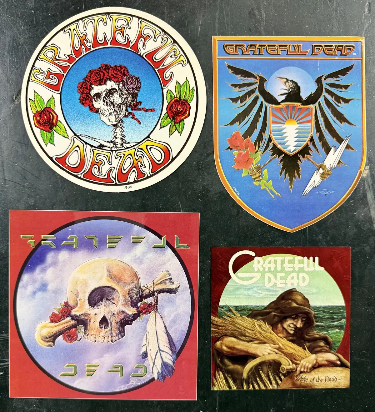 Auction - Grateful Dead - Griffin, Mouse & Kelley - Sticker Set Of 4 - Near Mint 1