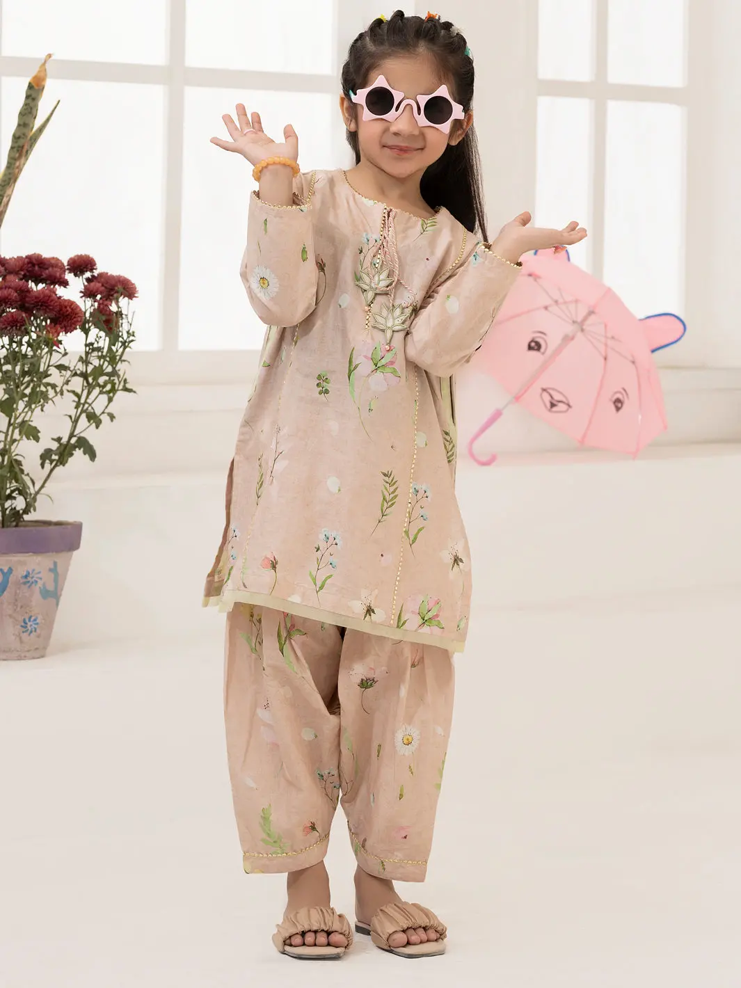 Tea Pink Lawn 2 Piece Stitched - Algr-2Ps-Lks-1005 1
