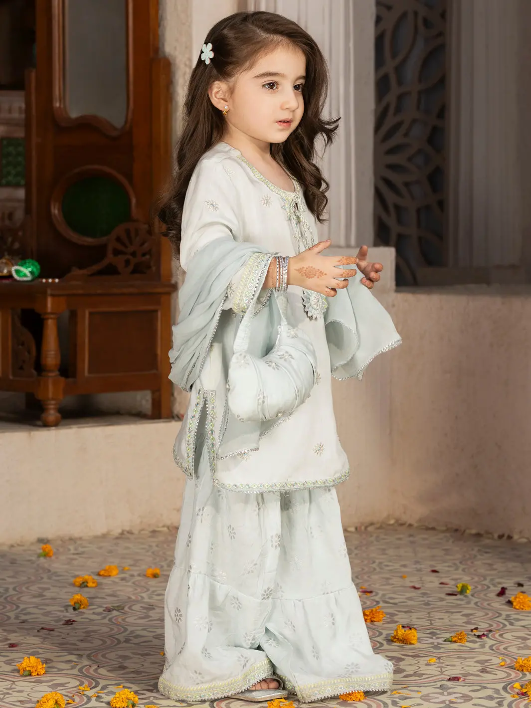 Ice Blue 3Pc Stitched - Algr-3Ps-Ls-003 1