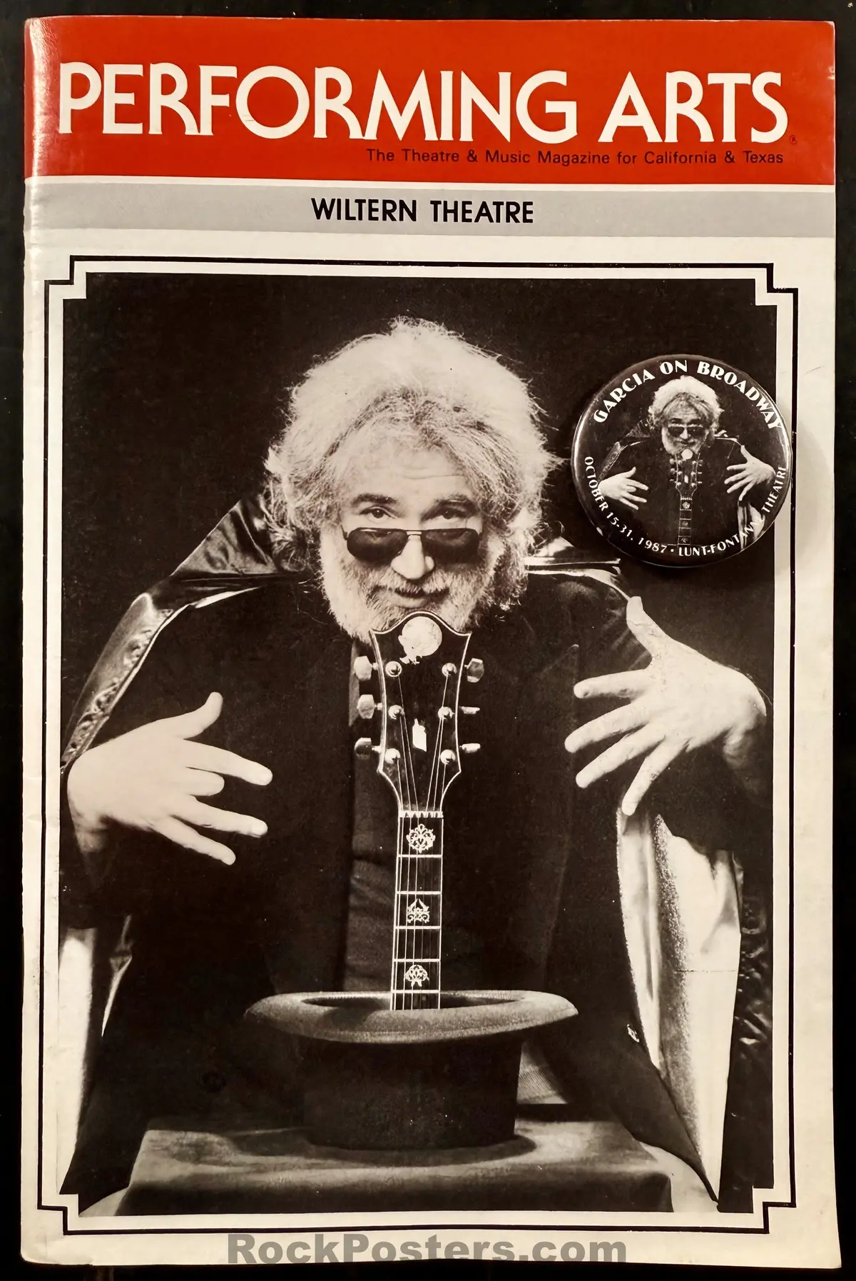 Auction - Jerry Garcia Band -  Electric & Acoustic - '86 Program & '87 Pin  - Los Angeles/New York City - Excellent 1