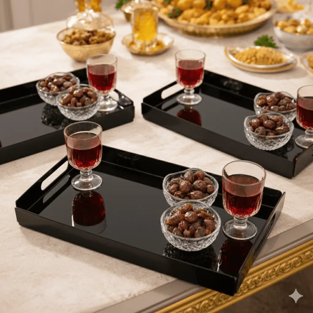 Elegant And Minimal Set Of 3 Black Acrylic Trays 1