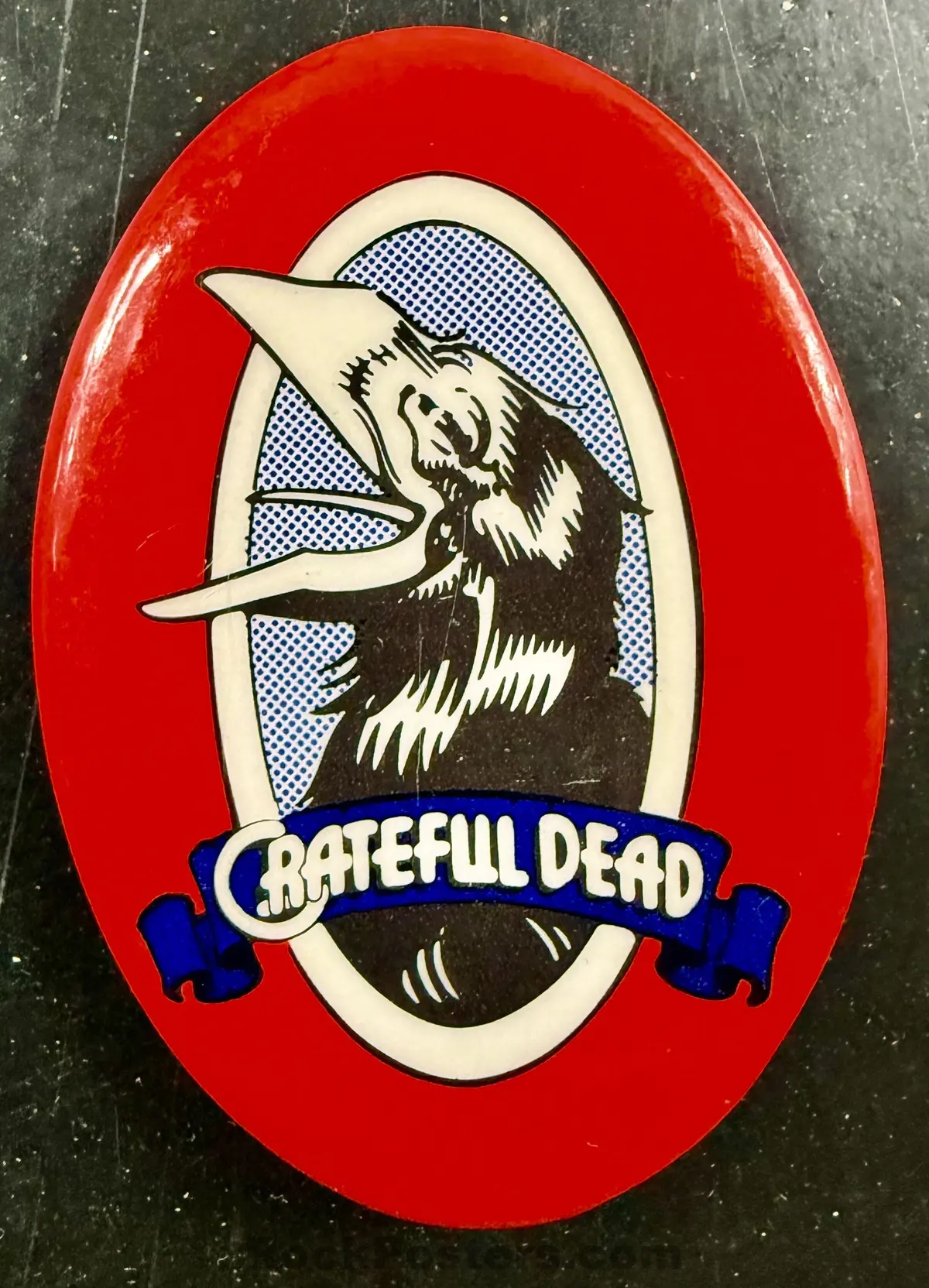 Auction -  Grateful Dead - Wake Of The Flood - Rick Griffin - Laughing Crow - Pinback Button - Near Mint 1