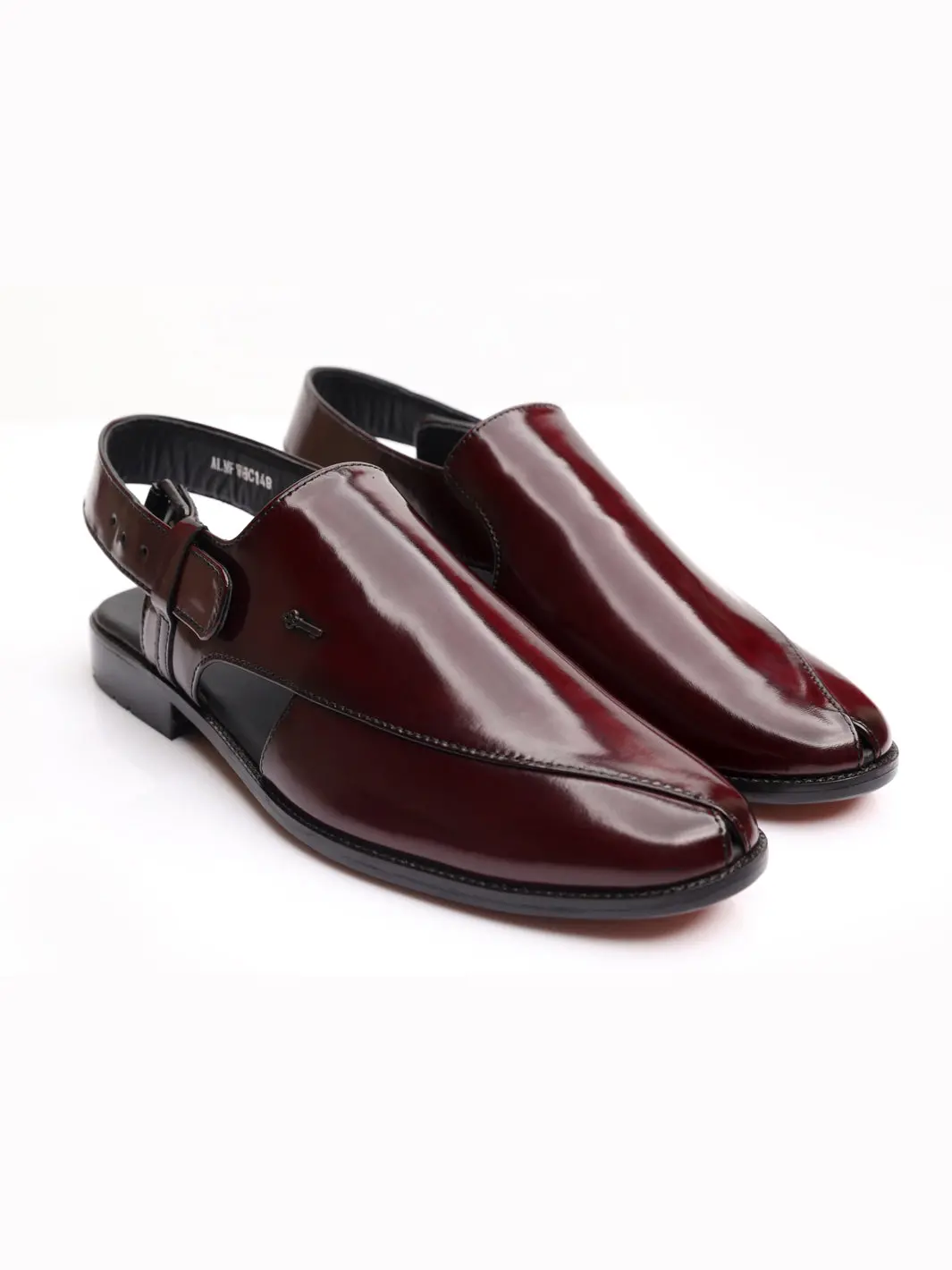 Burgundy Peshawari Chappal - Al-Mfw-Hc-148 1