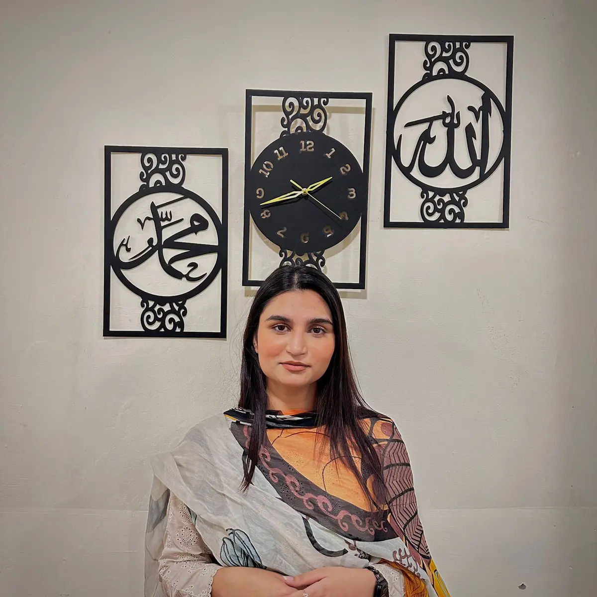Islamic Allah Muhammad (Saw) Calligraphy Wall Clock 1