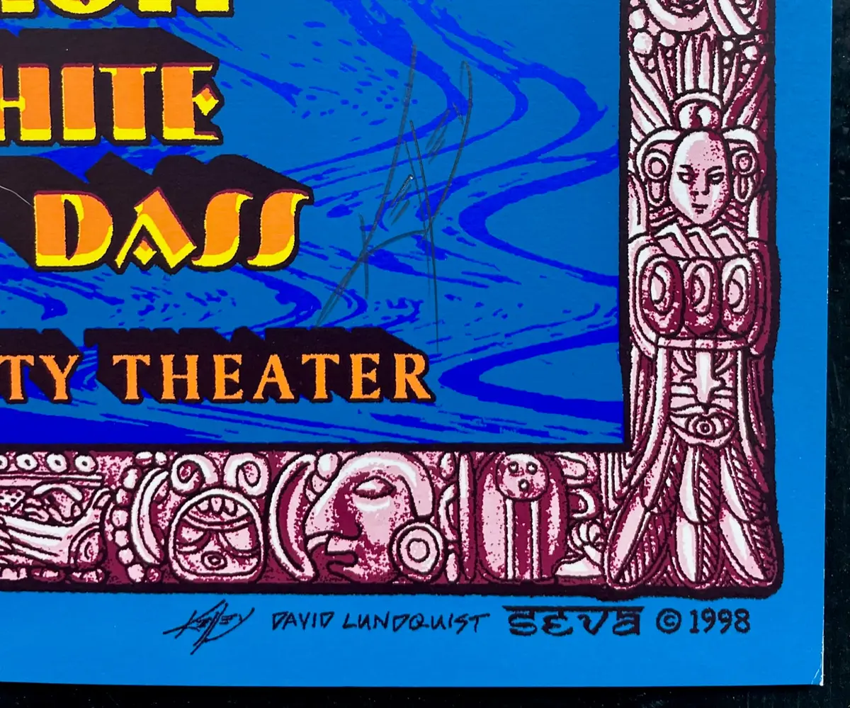 Auction - Sing Out For Seva - Bob Weir/David Crosby - Alton Kelley Signed - Berkeley - 1998 Poster - Near Mint 2