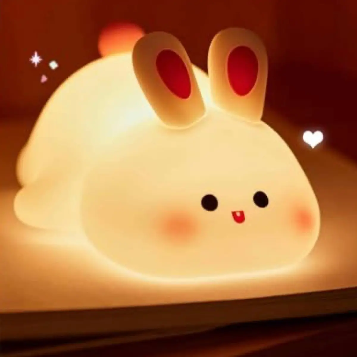 Cute Rabit Plushy Night Lamp Usb Rechargeable Touch Control 1