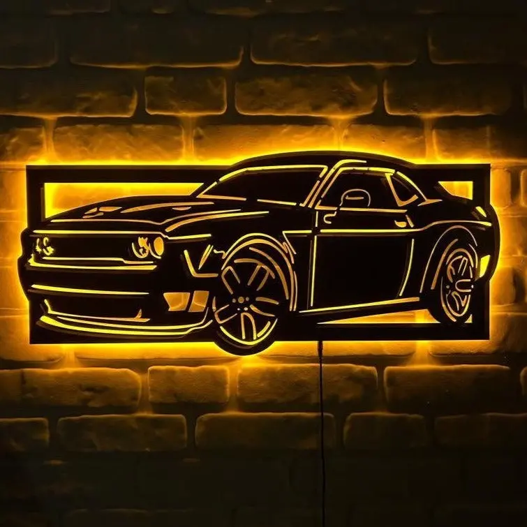 Dodge Car Led Sign Cars Fan Wall Deocr 1