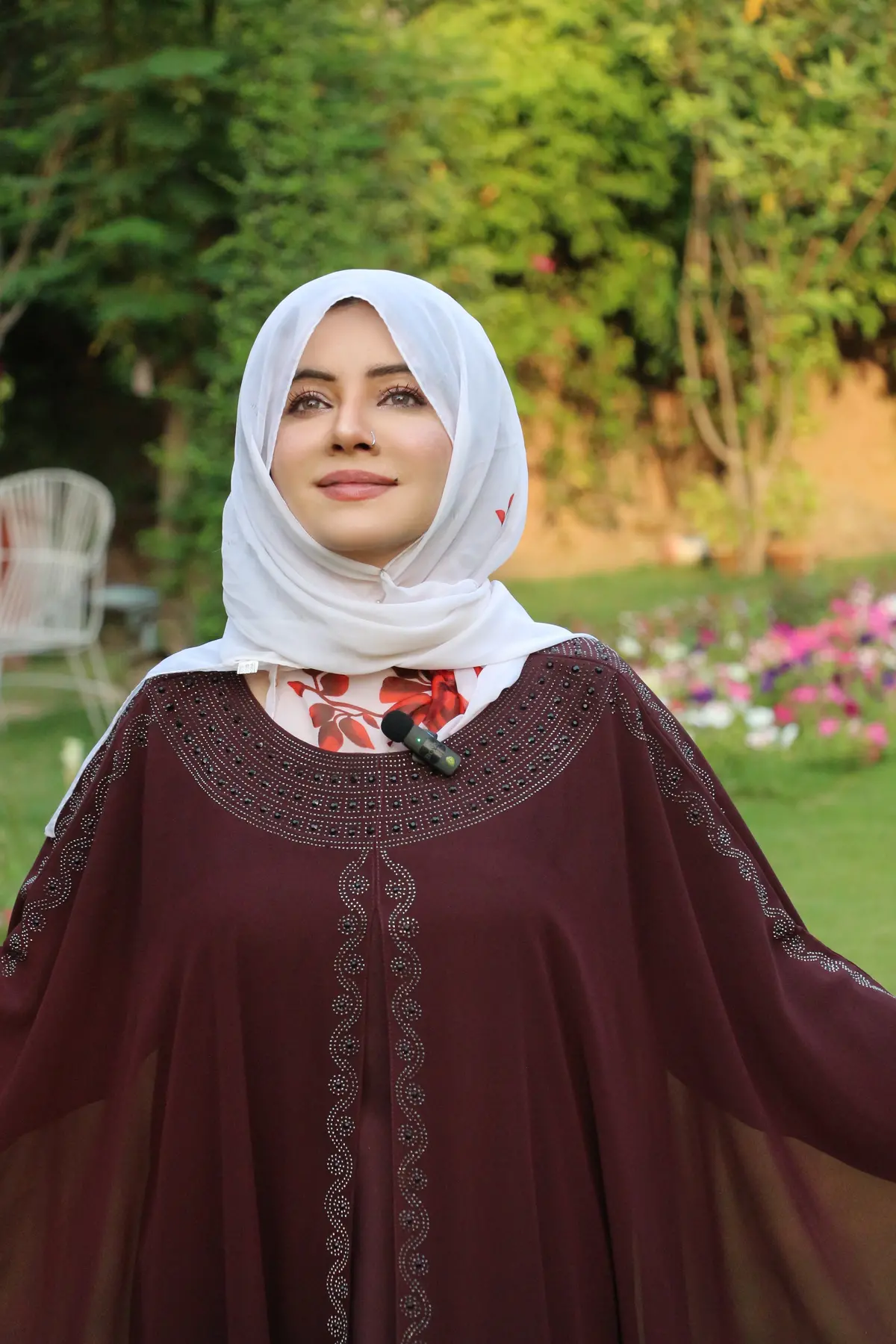 Luxury Maroon Kaftan Abaya With Dmc Stone Work – Formal Glamour By Haya By Rabi 1