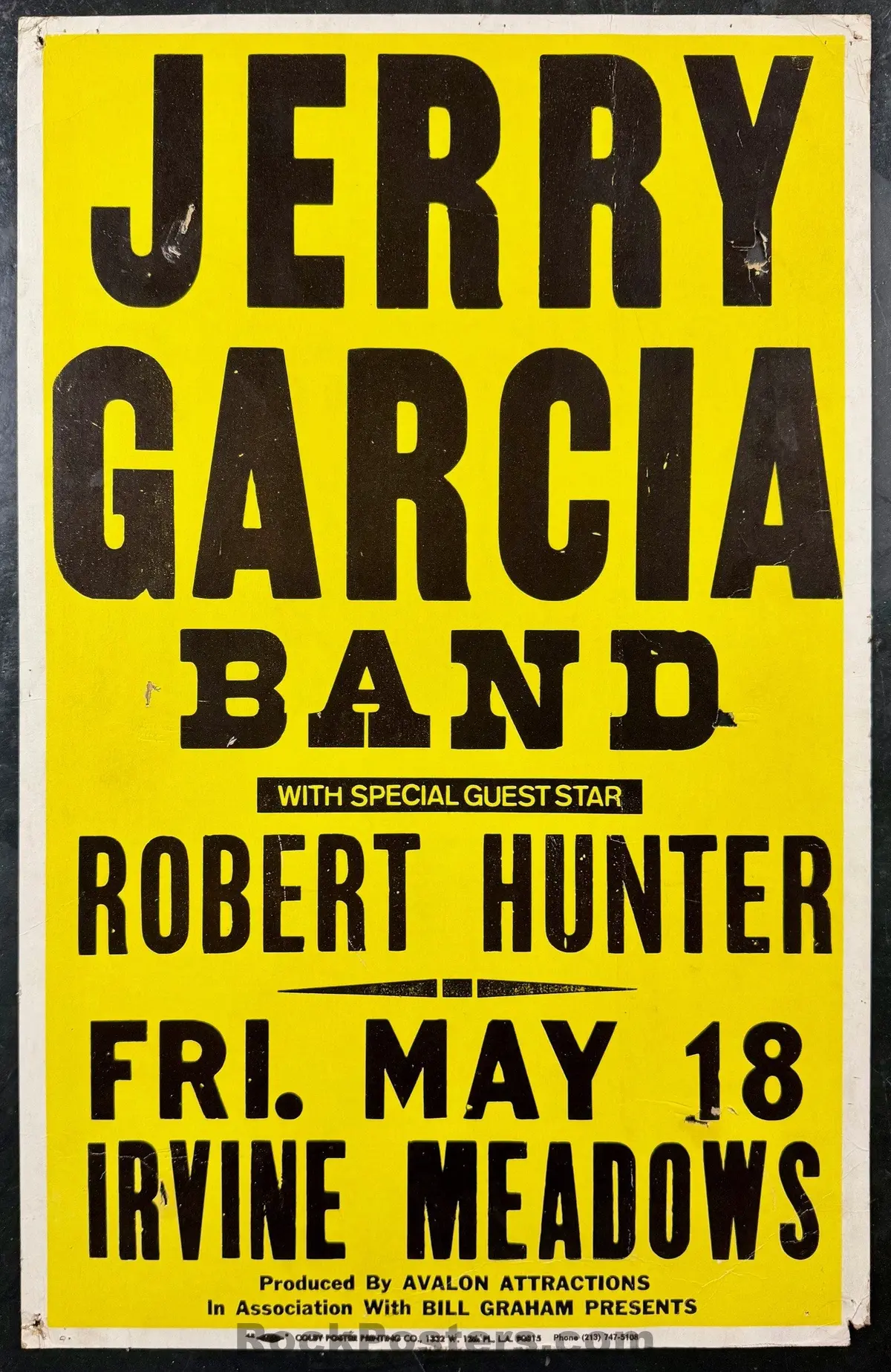 Auction - Jerry Garcia - Robert Hunter - 1984 Board Poster - Irvine Meadows - Very Good 1