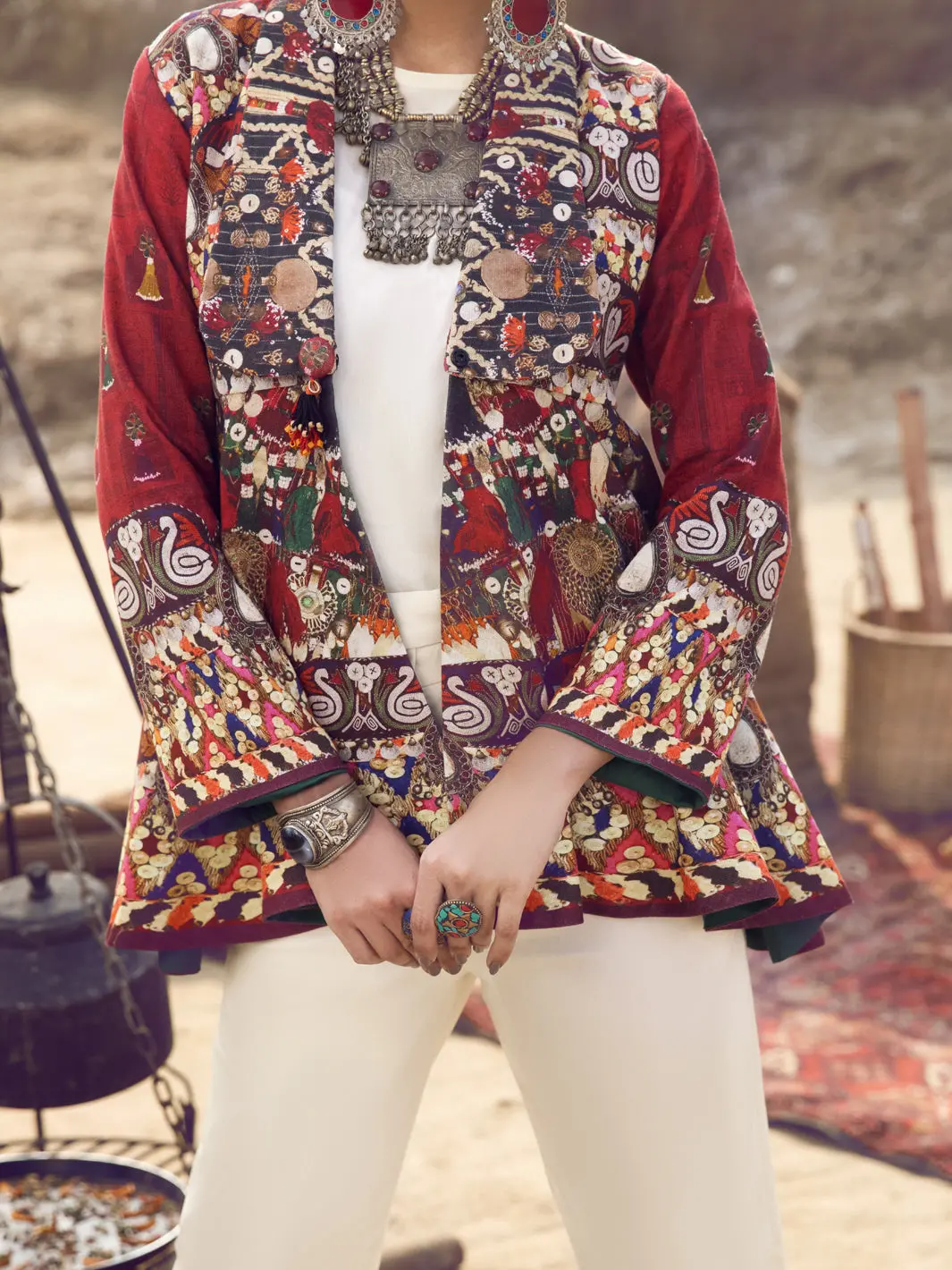 Red Khaddar Jacket - Awp-Jt-393 1