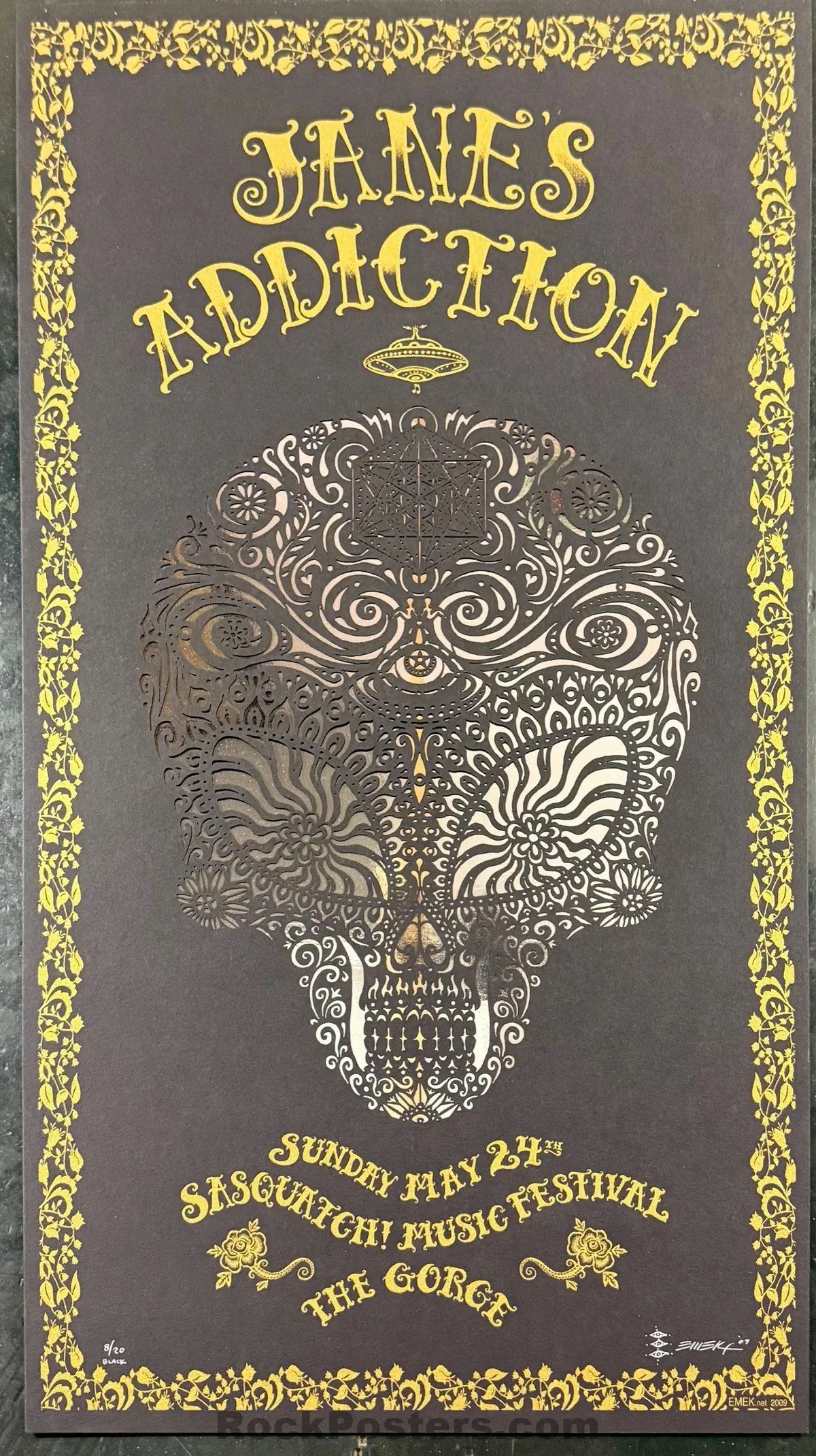 Auction - Jane's Addiction - Sasquatch '09 - Emek - Black Variant - Mint 1
