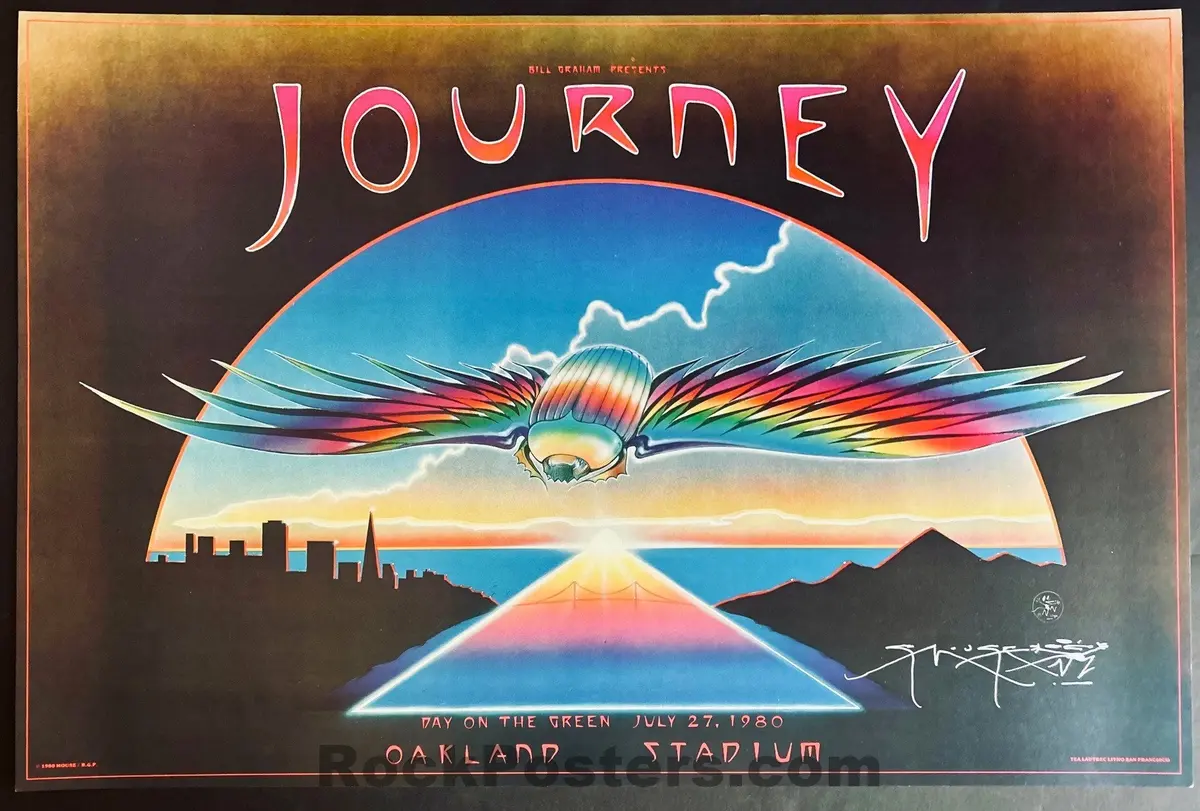 Auction - Journey - Day On The Green - Stanley Mouse Signed - 1980 Poster - Near Mint Minus 1