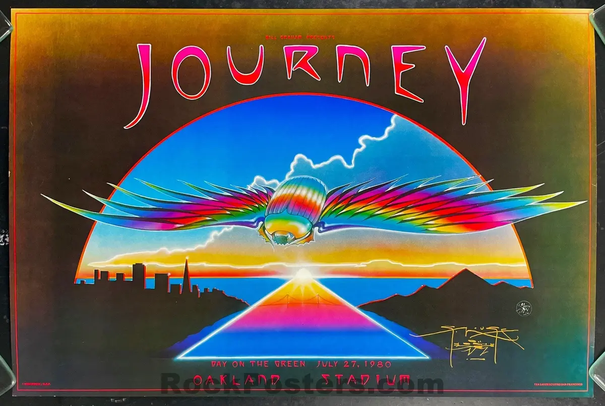 Auction -  Journey - Day On The Green  - Stanley Mouse Signed - 1980 Poster - Near Mint 1