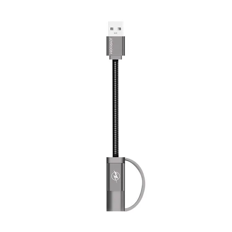 Joyroom Portable Metal Cable, 10Cm(Micro) S-M329 - Silver (Android) 1