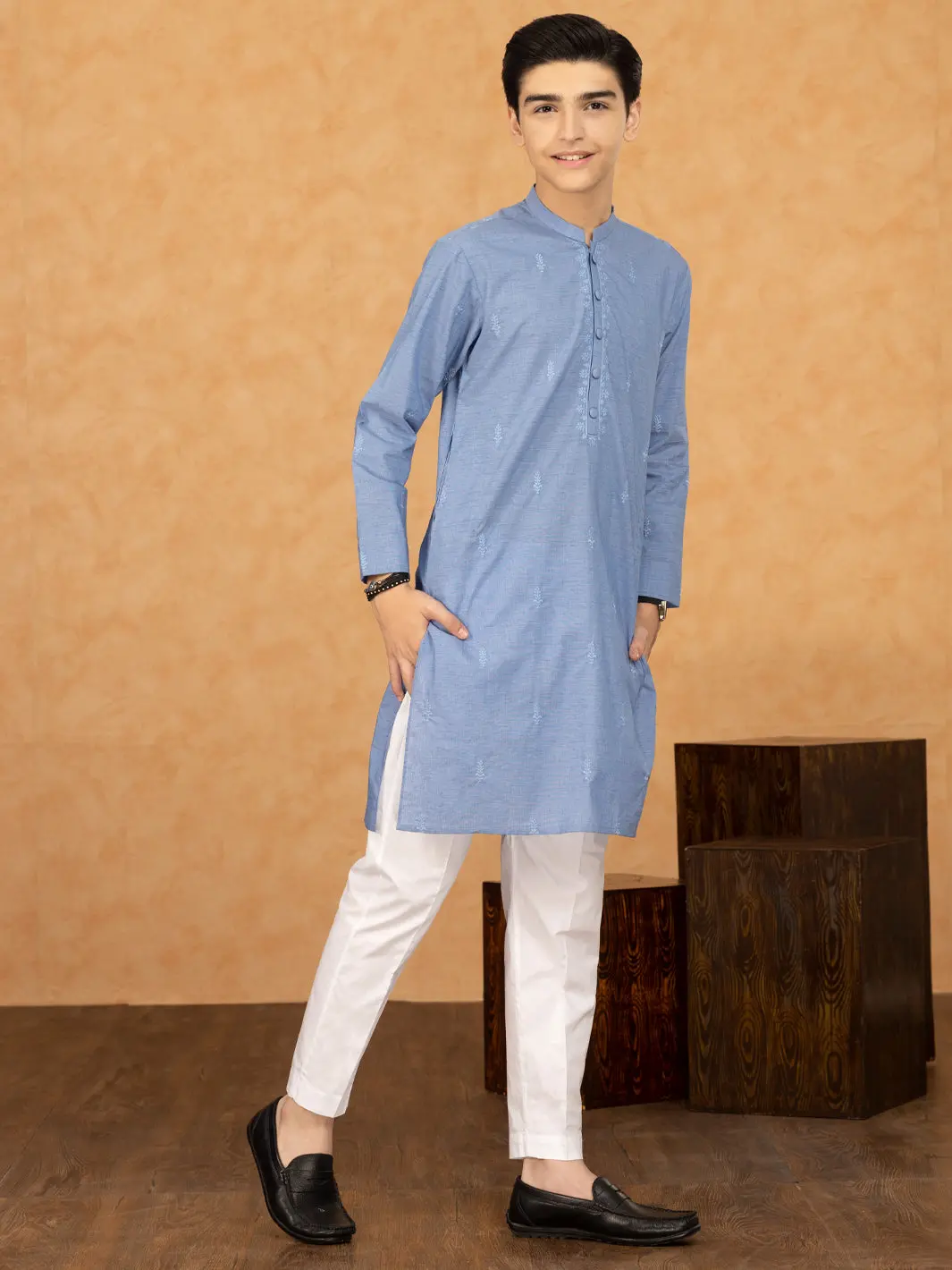 Blue Blended Kurta - Alt-K-036 1