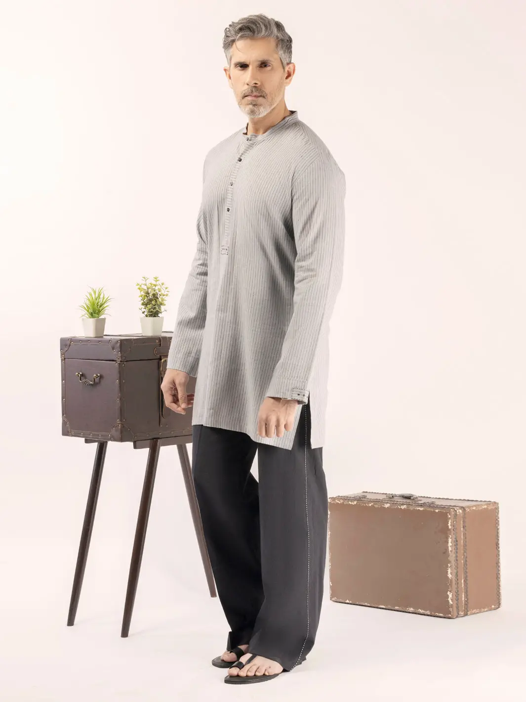 Grey Blended Kurta - Alcr-K-057 1