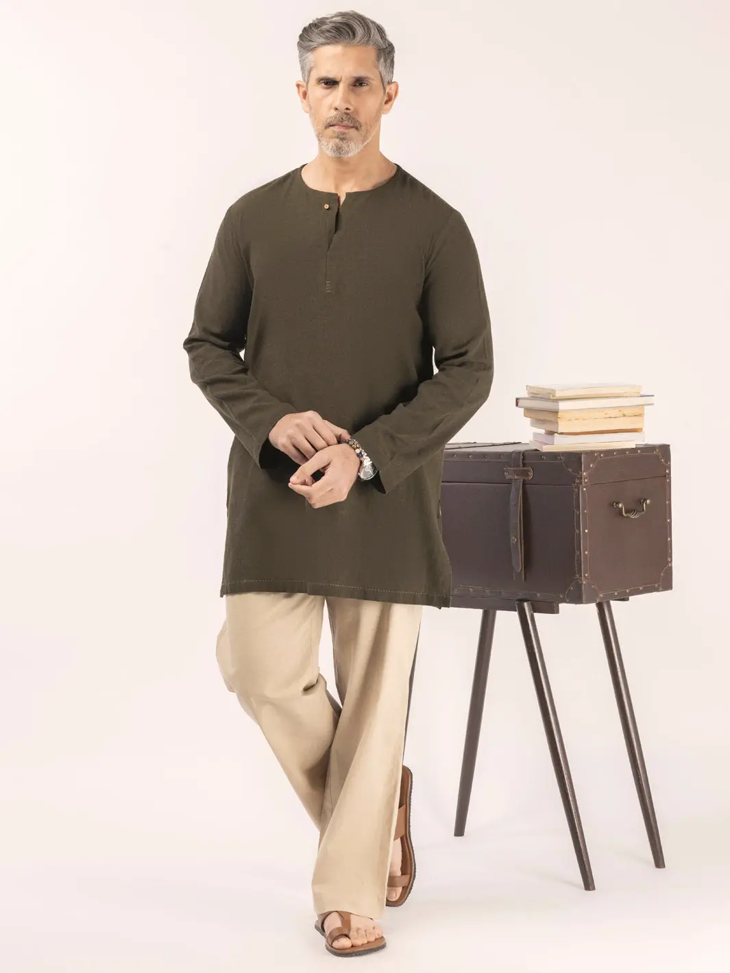 Green Blended Kurta - Alcr-K-053 1
