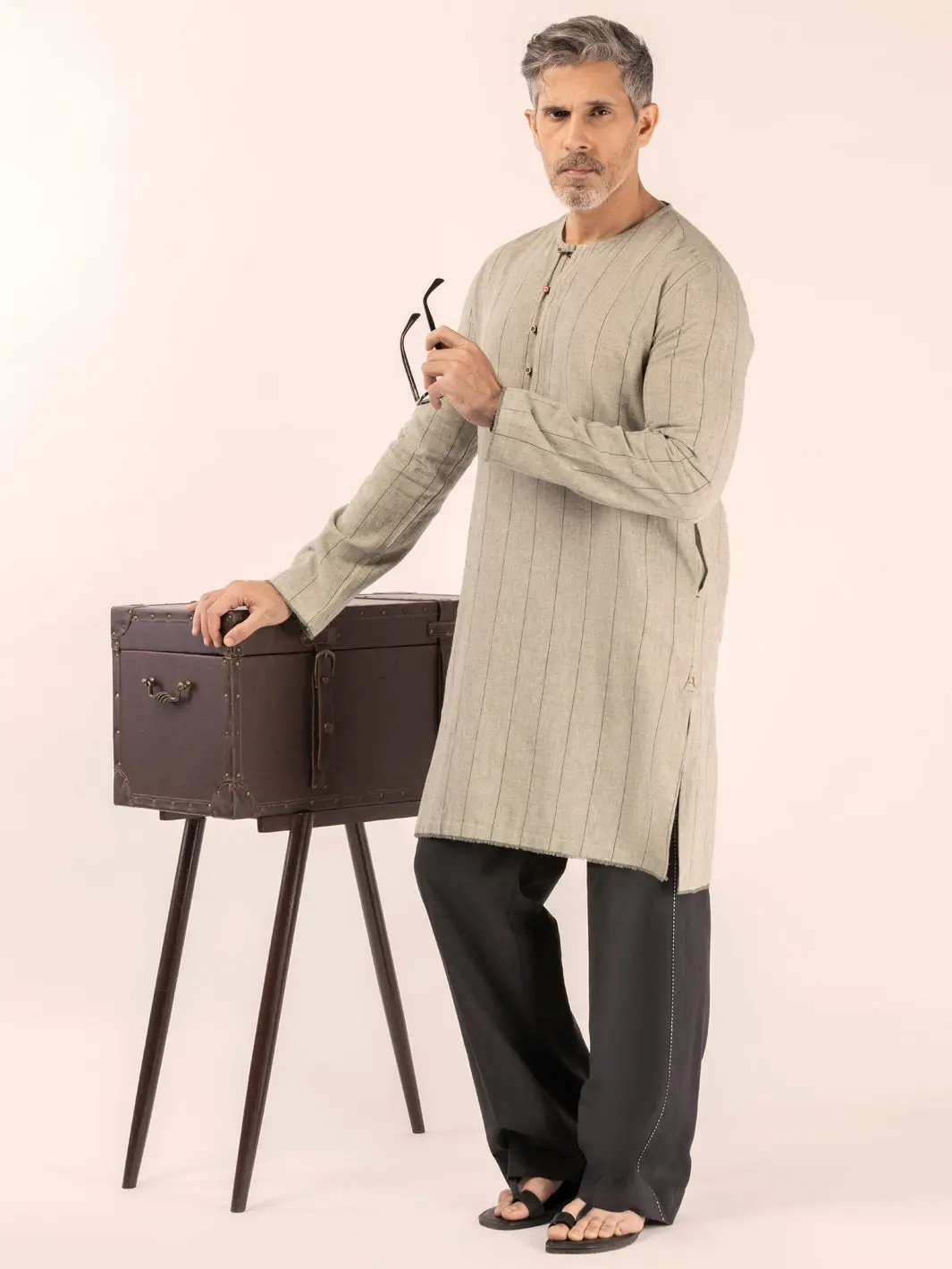 Green Blended Kurta - Alcr-K-052 1