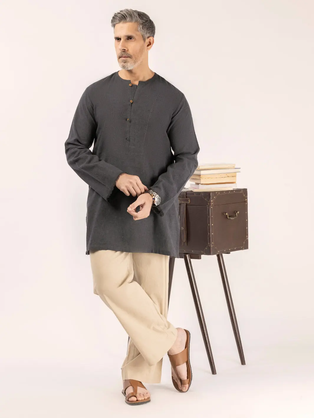 Grey Blended Kurta - Alcr-K-054 1