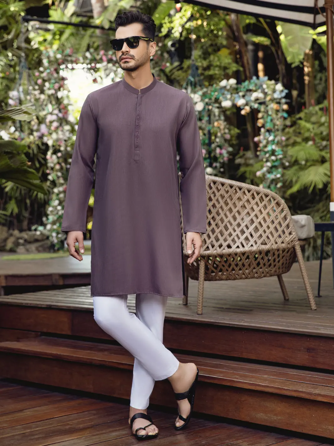 Purple Blended Kurta - Al-K-1008 1