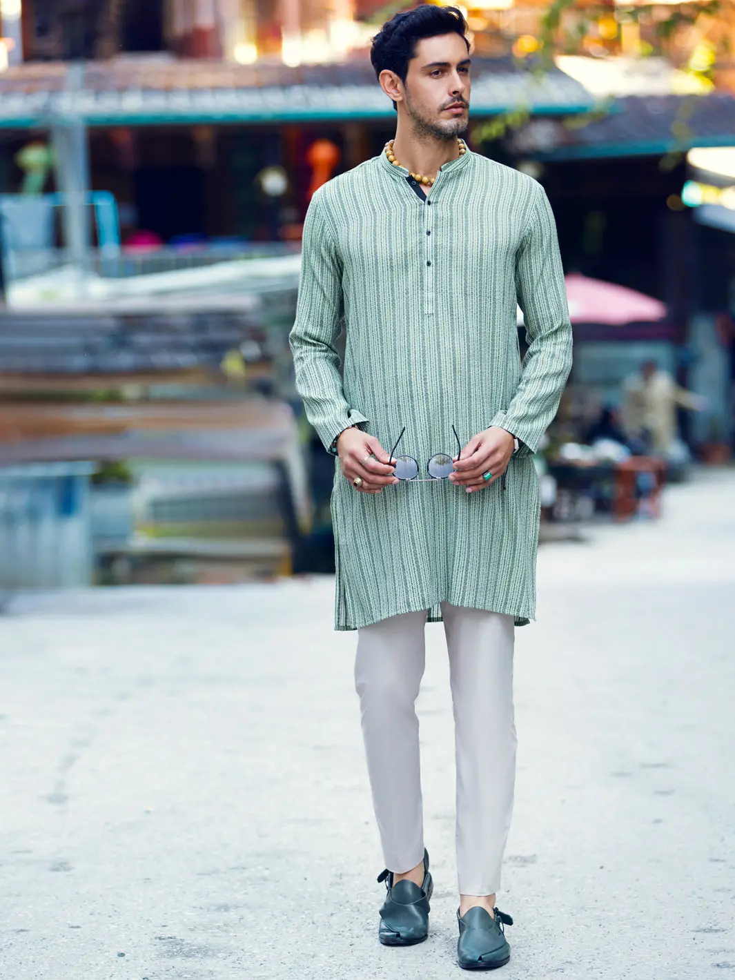 Green Kurta - Al-K-1057 1