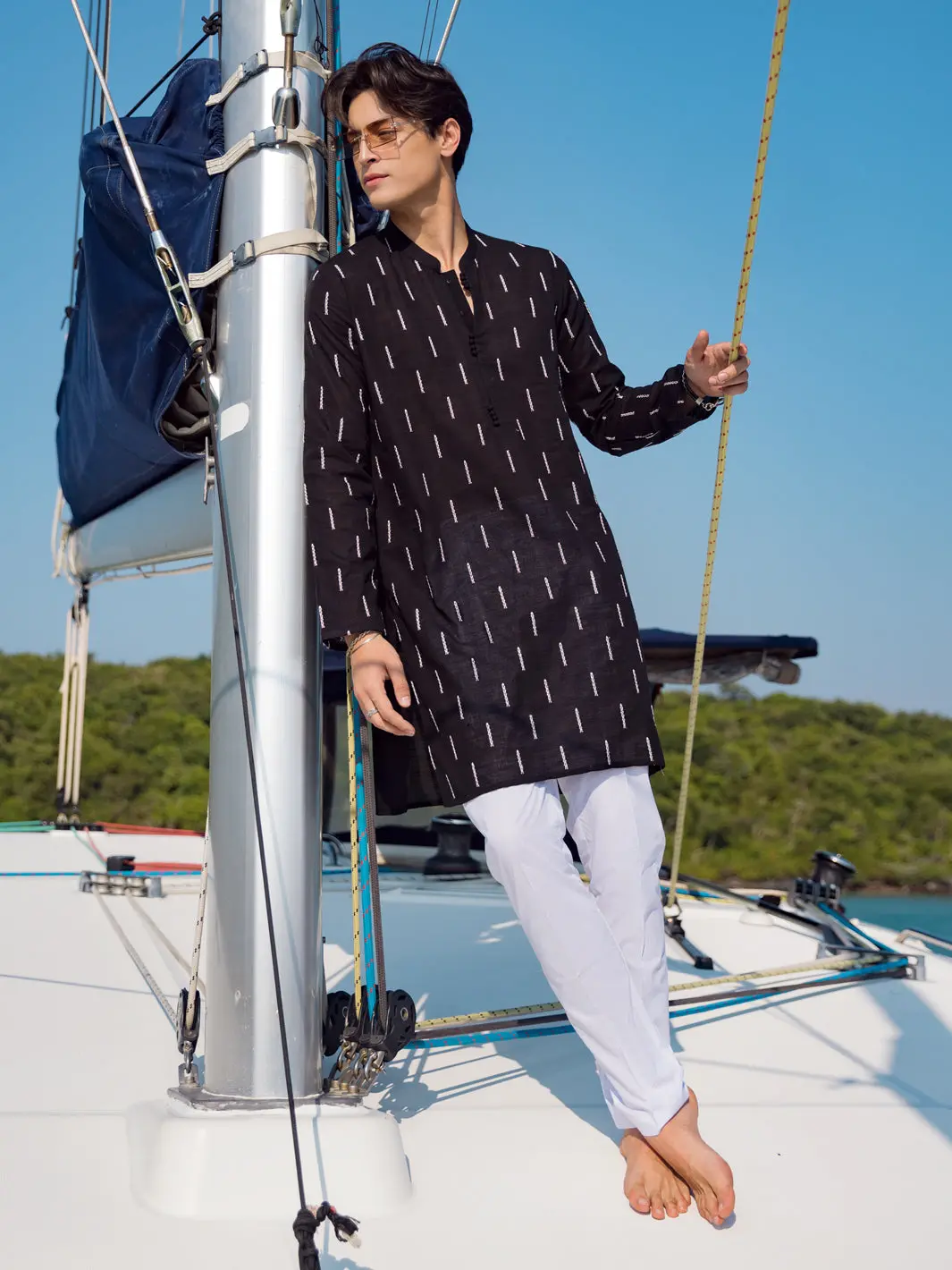Black Kurta - Al-K-1064C 1