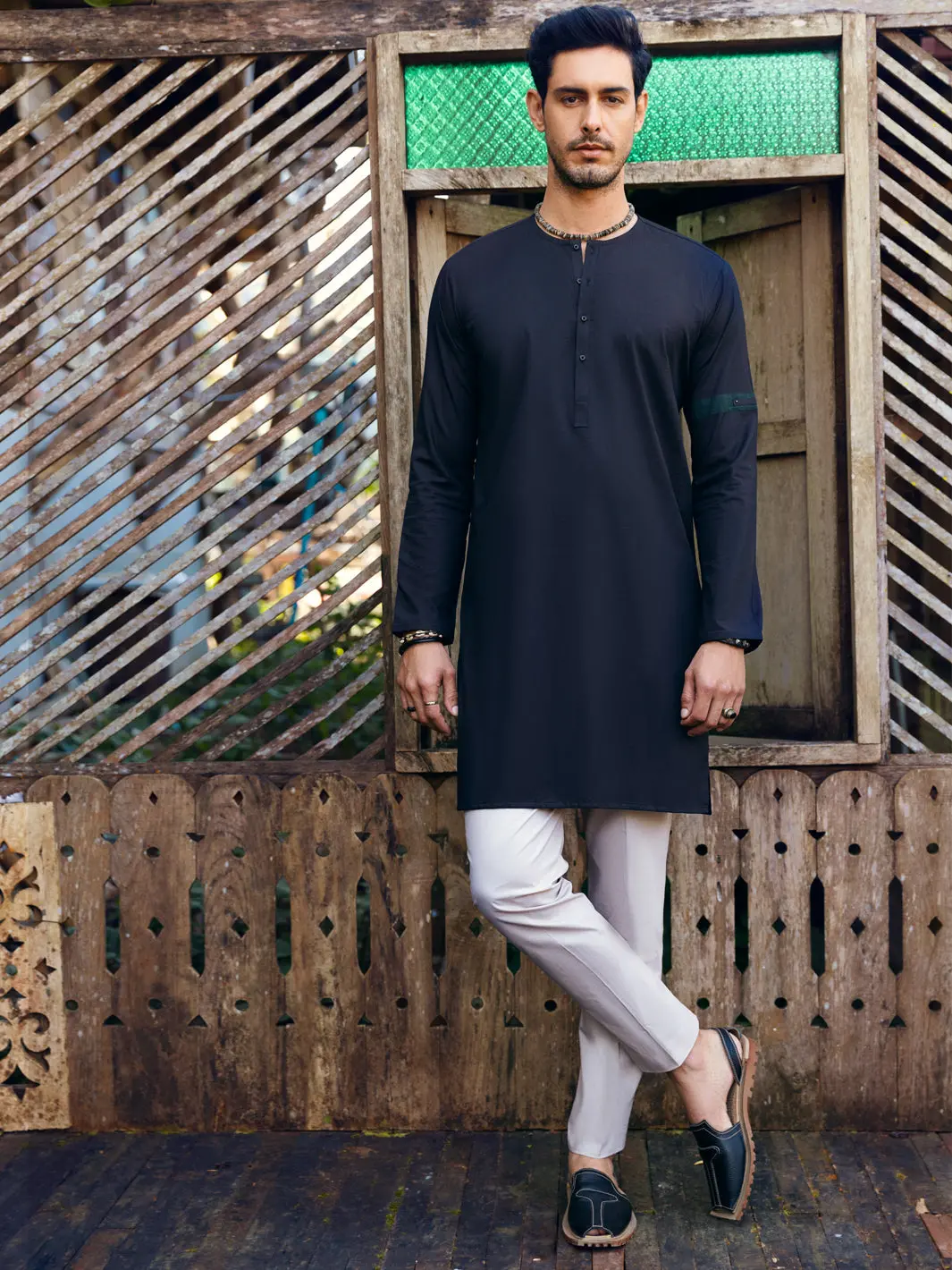 Black Kurta - Al-K-1065 1