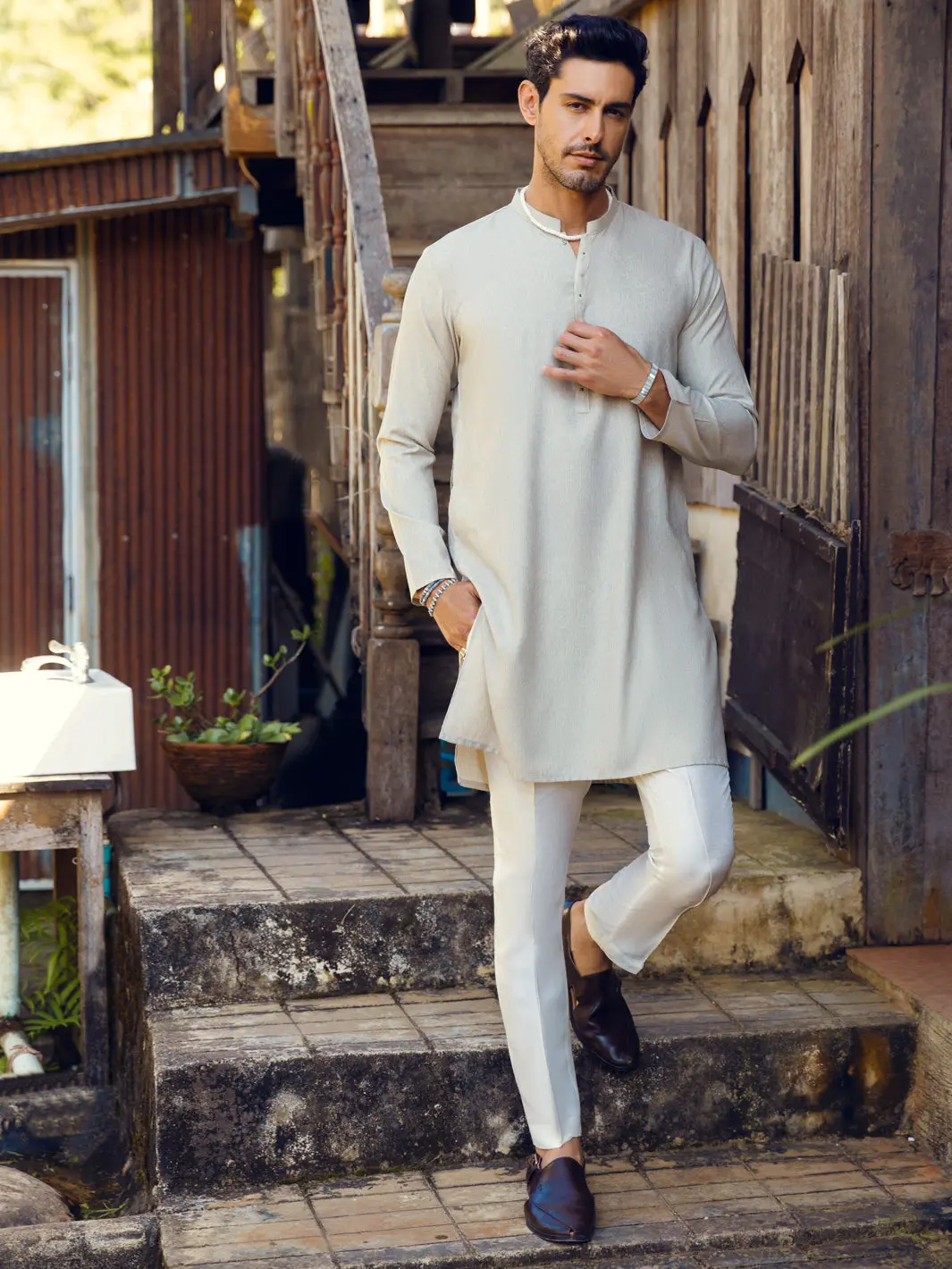 Light Grey Kurta - Al-K-1106 1