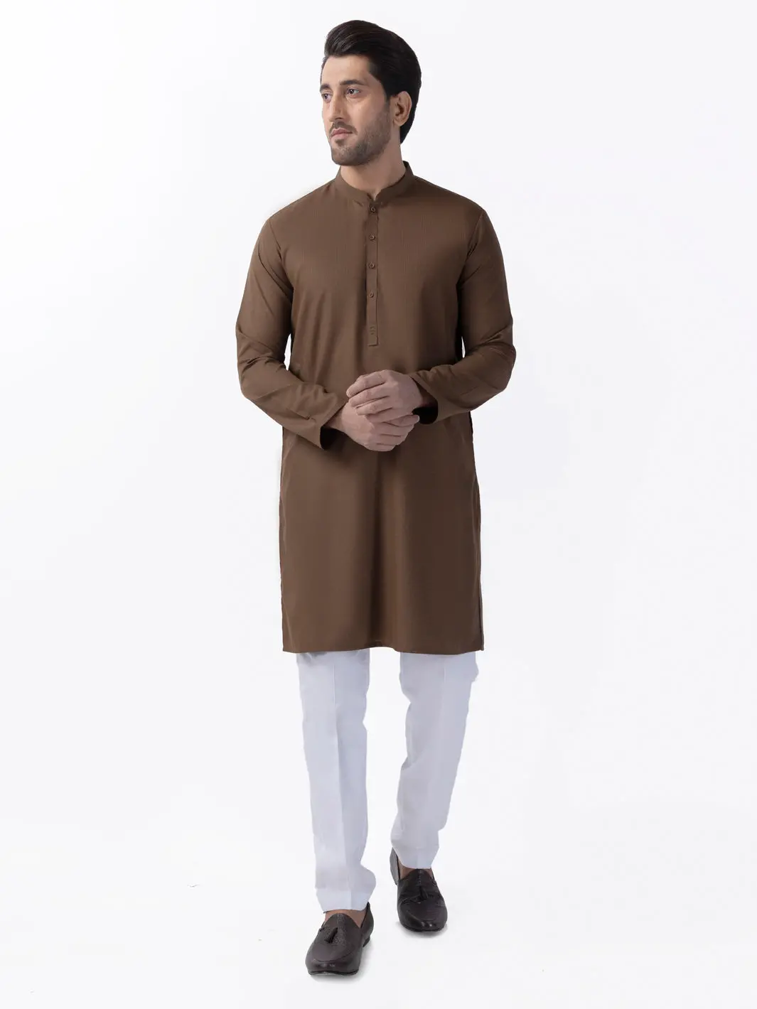 Brown Blended Kurta - Al-K-1161 1