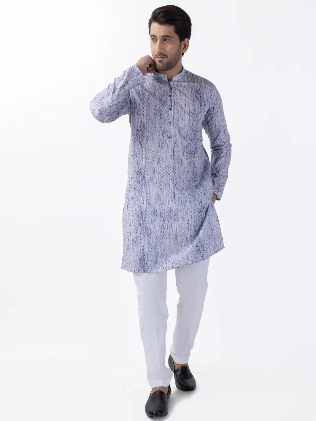 Blue Cotton Kurta - Al-K-1182 1