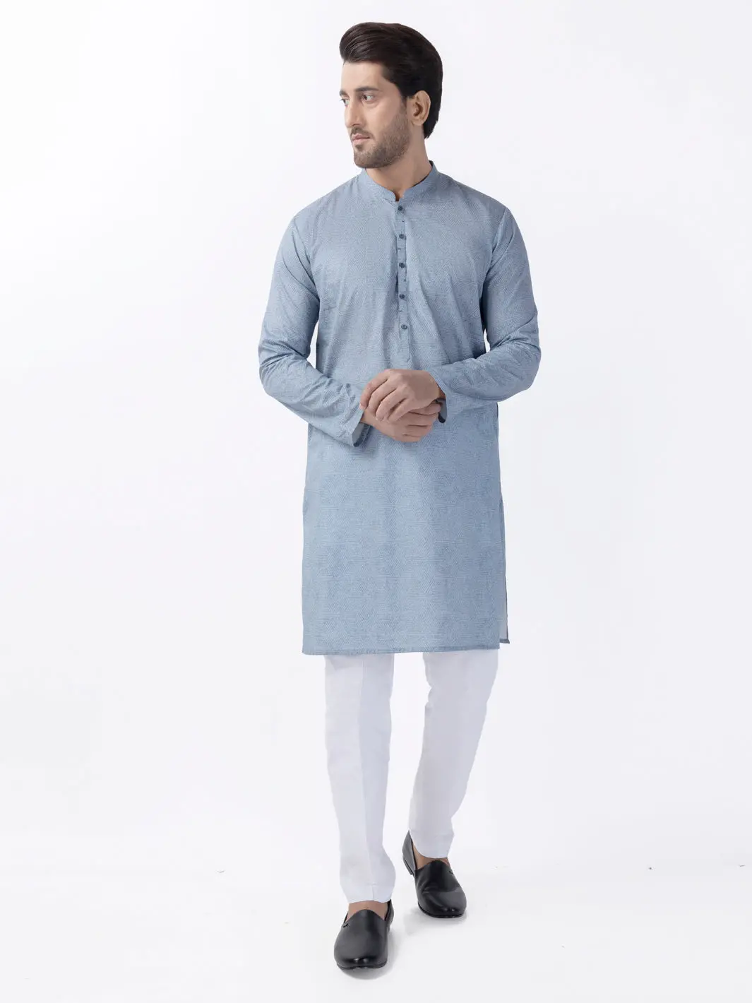 Blue Cotton Kurta - Al-K-1184 1