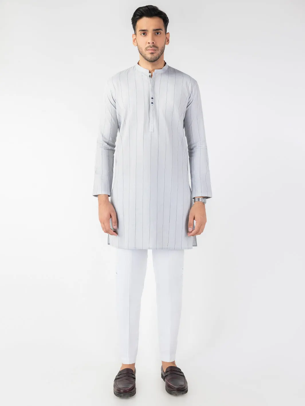 Light Blue Blended Kurta - Al-K-1229 1