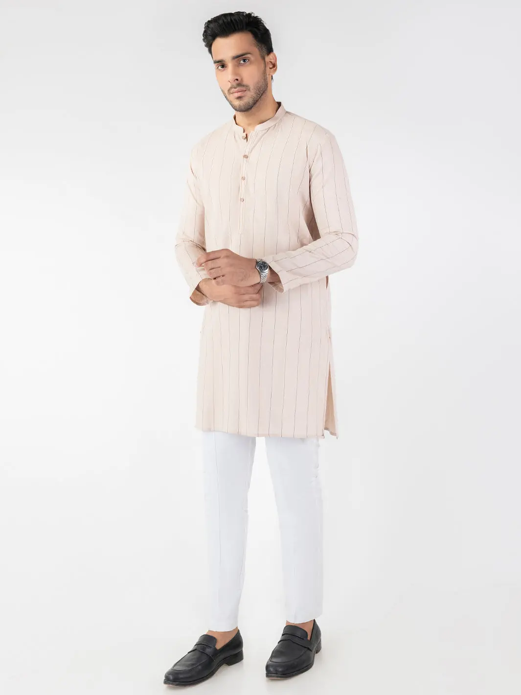 Peach Blended Kurta - Al-K-1230 1