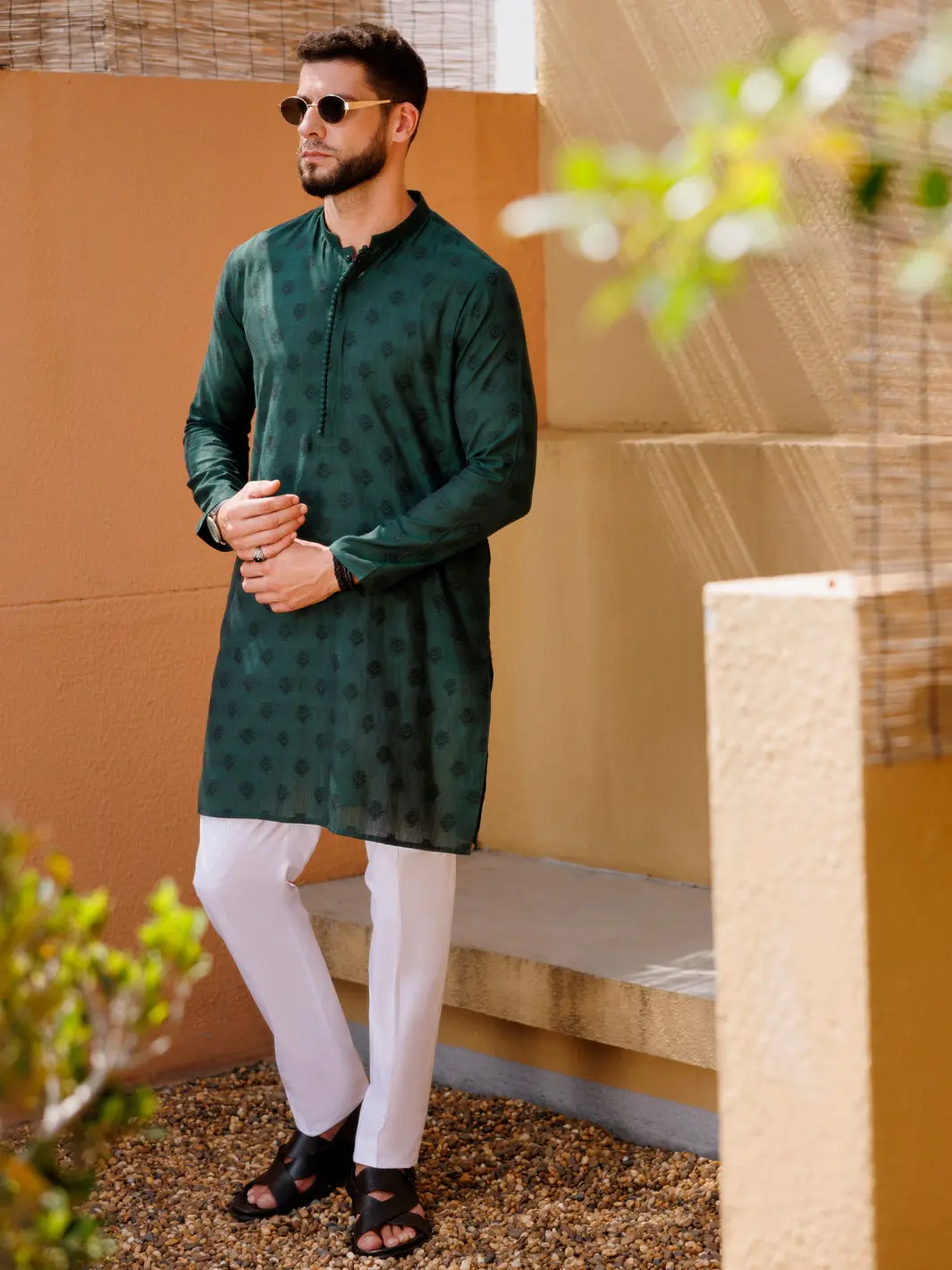 Green Cotton Kurta - Al-K-1234 1