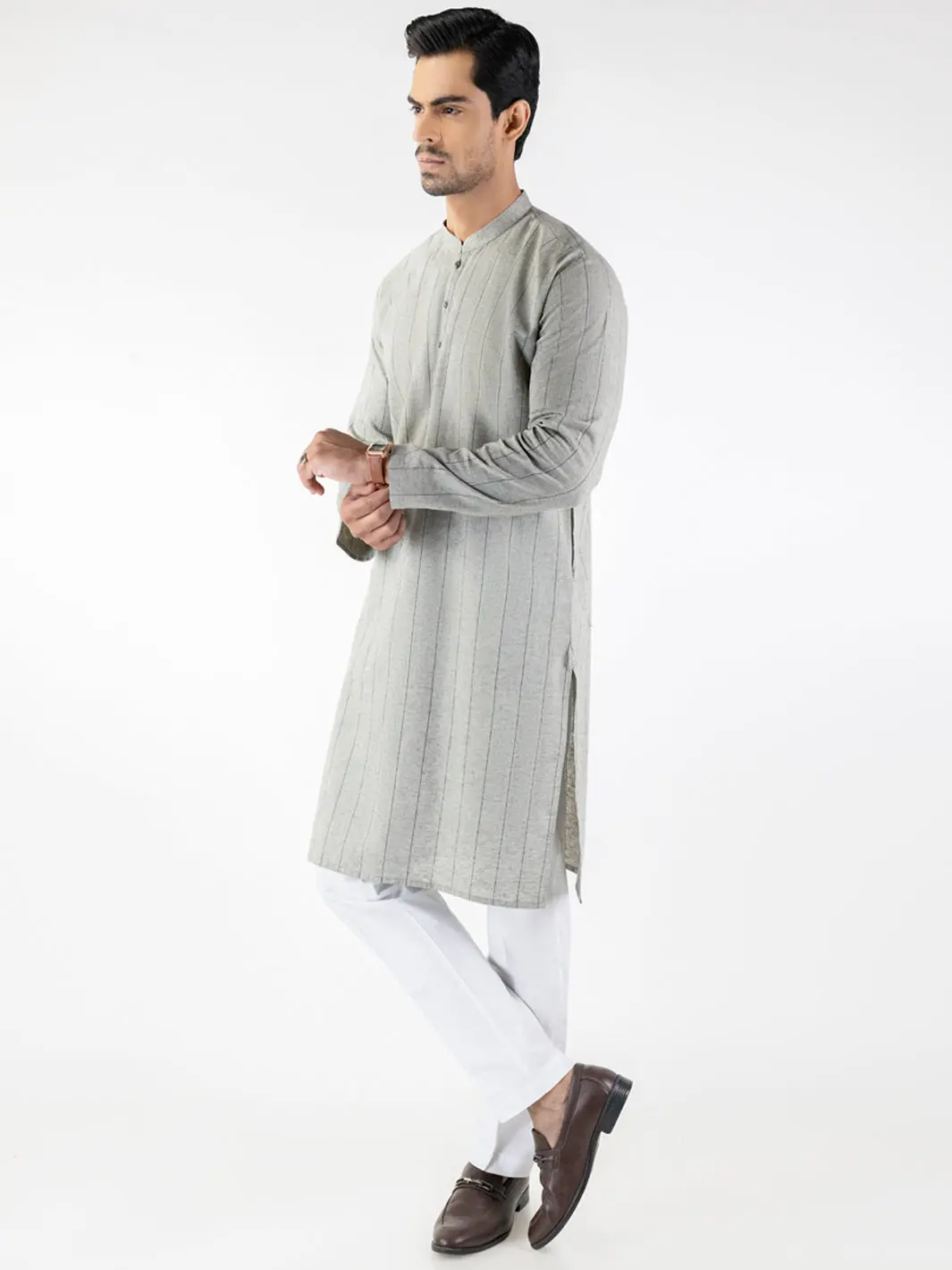 Green Blended Kurta - Al-K-1253 1