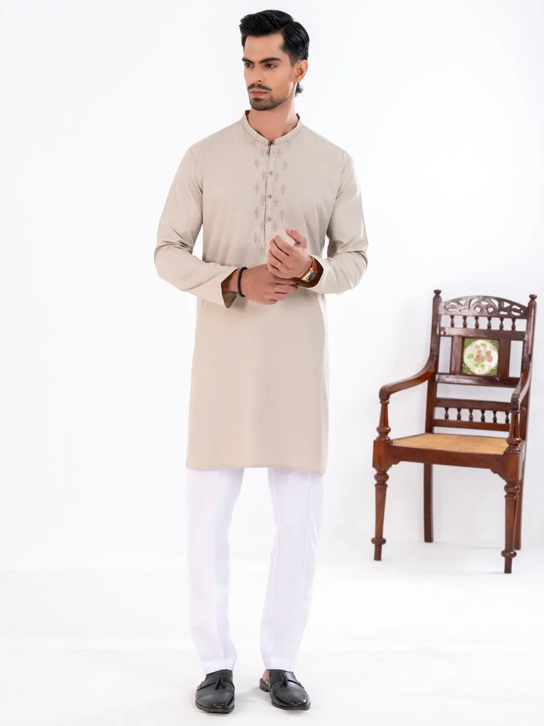 Ivory Blended Kurta - Al-K-1267 1