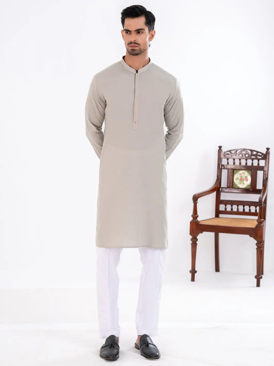 Green Blended Kurta - Al-K-1277B 1