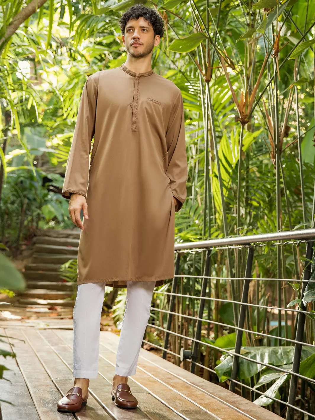 Brown Blended Kurta - Al-K-954 1
