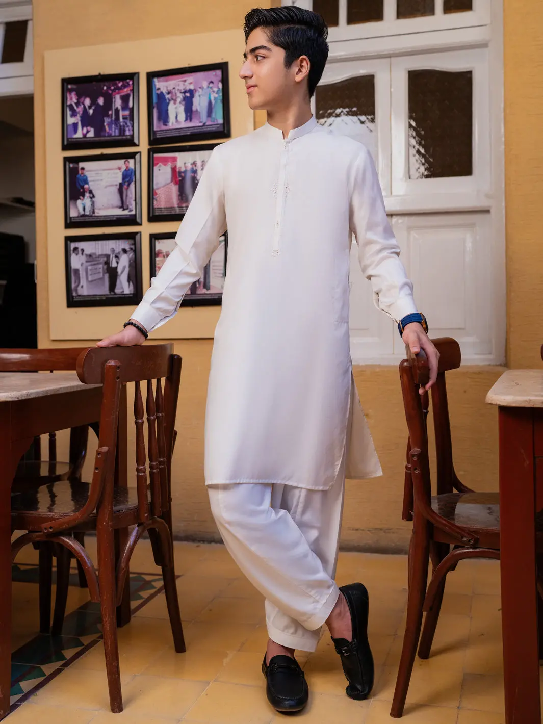 Off White Blended Kameez Shalwar - Alt-Ks-080 1