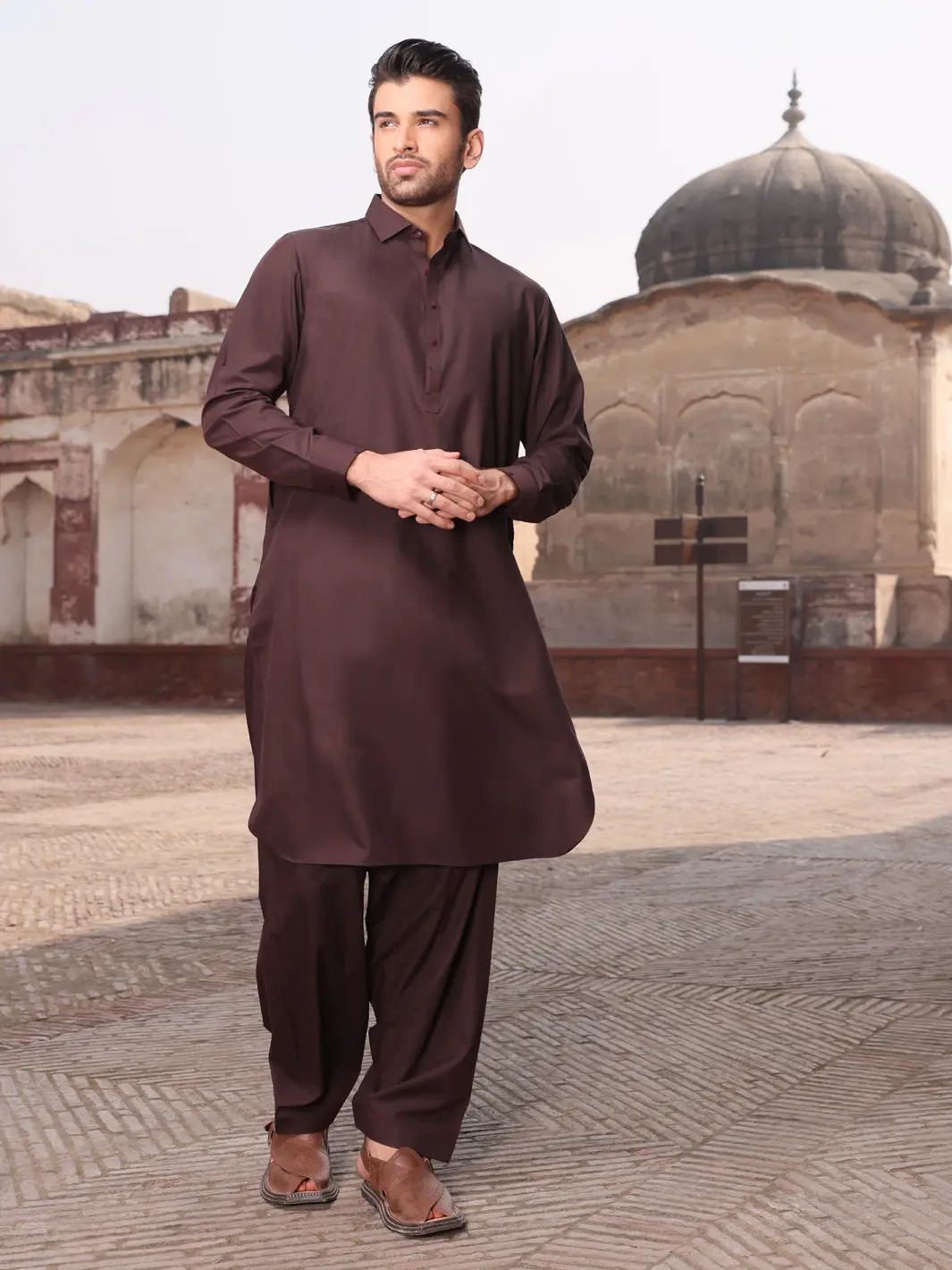 Maroon Blended Kameez Shalwar - Alwa-Ks-230 1