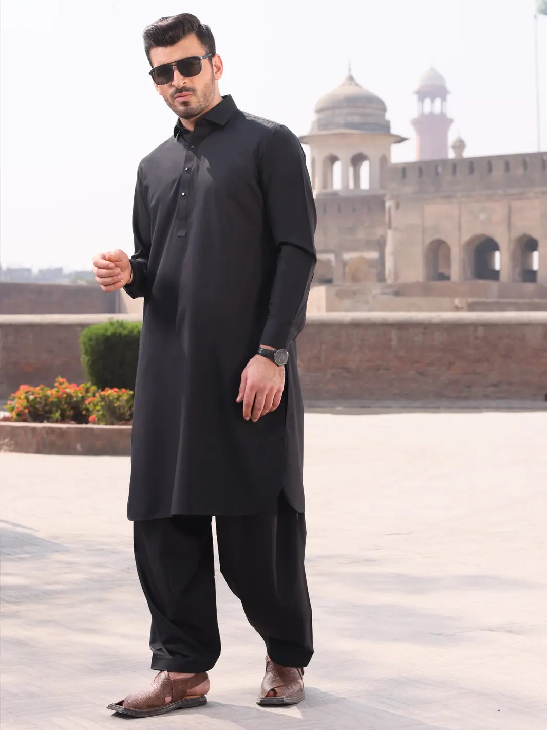 Black Blended Kameez Shalwar - Alwa-Ks-231 1