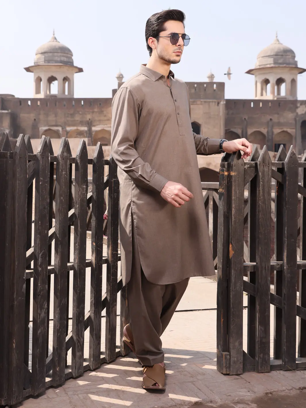 Grey Blended Kameez Shalwar - Alwa-Ks-235 1