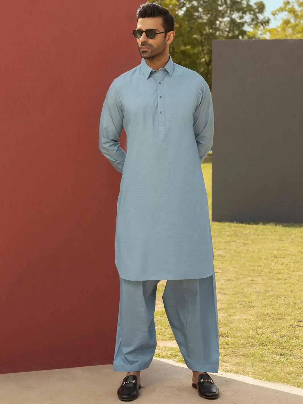 Light Blue Kameez Shalwar - Alwa-Ks-265 1