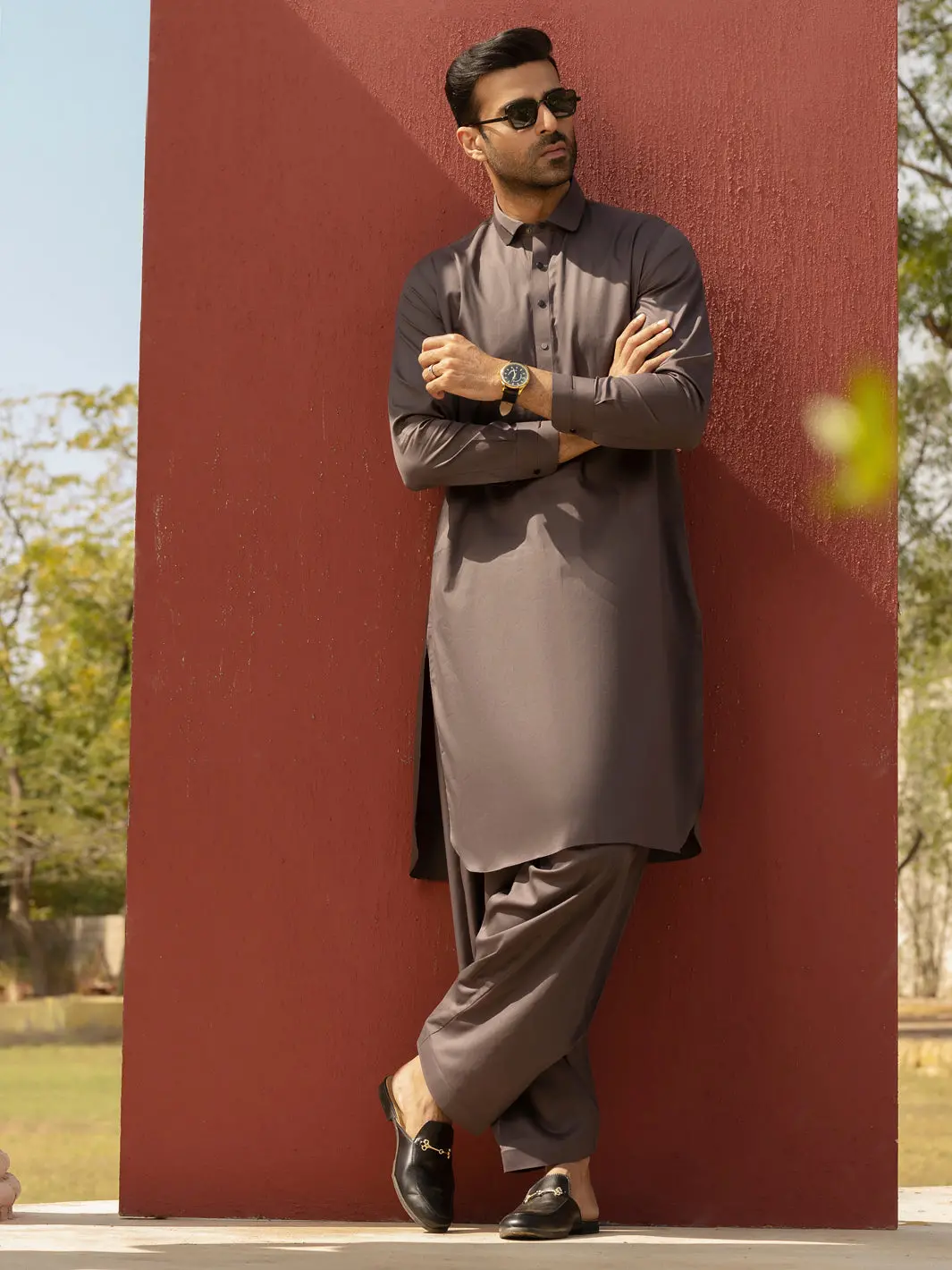 Grey Kameez Shalwar - Alwa-Ks-267 1