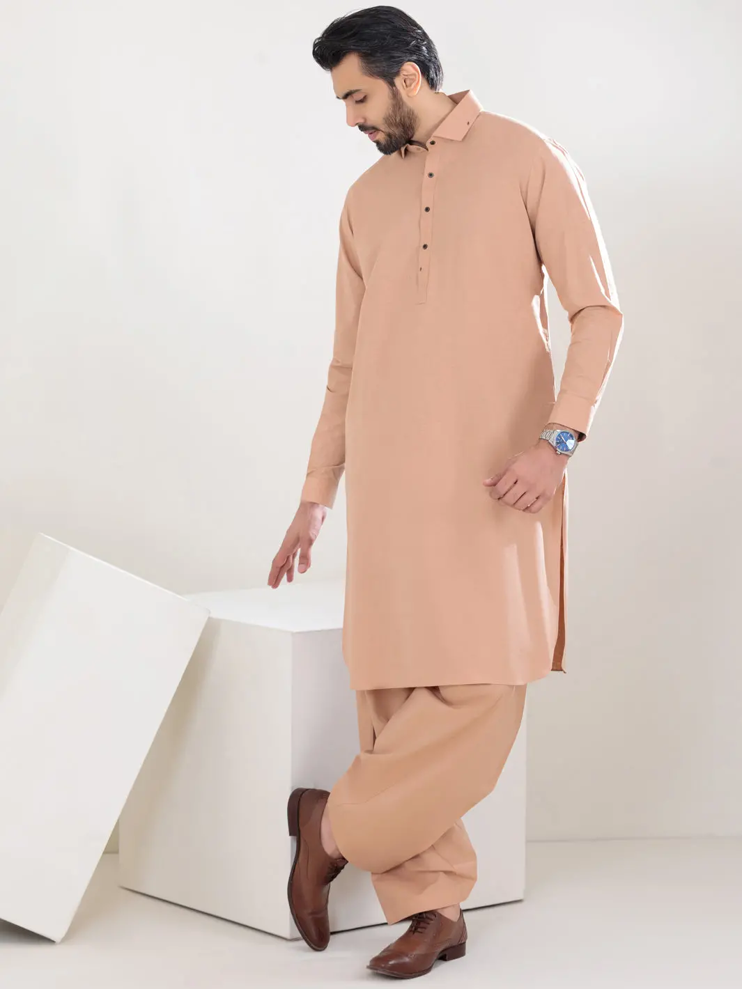 Peach Blended Kameez Shalwar - Alwa-Ks-303 1