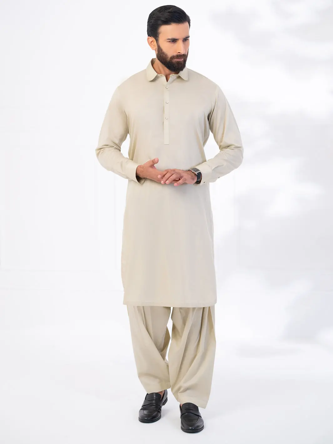 Pastel Green Cotton Kameez Shalwar - Alwa-Ks-534 1