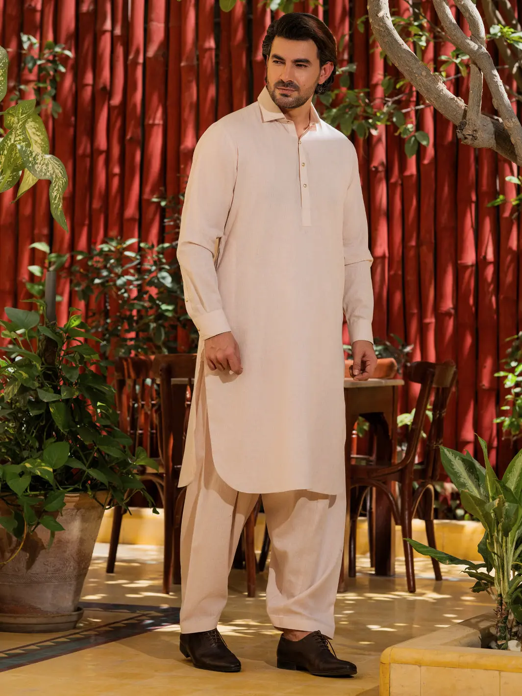 Tea Pink Blue Blended Kameez Shalwar - Alwa-Ks-551 1
